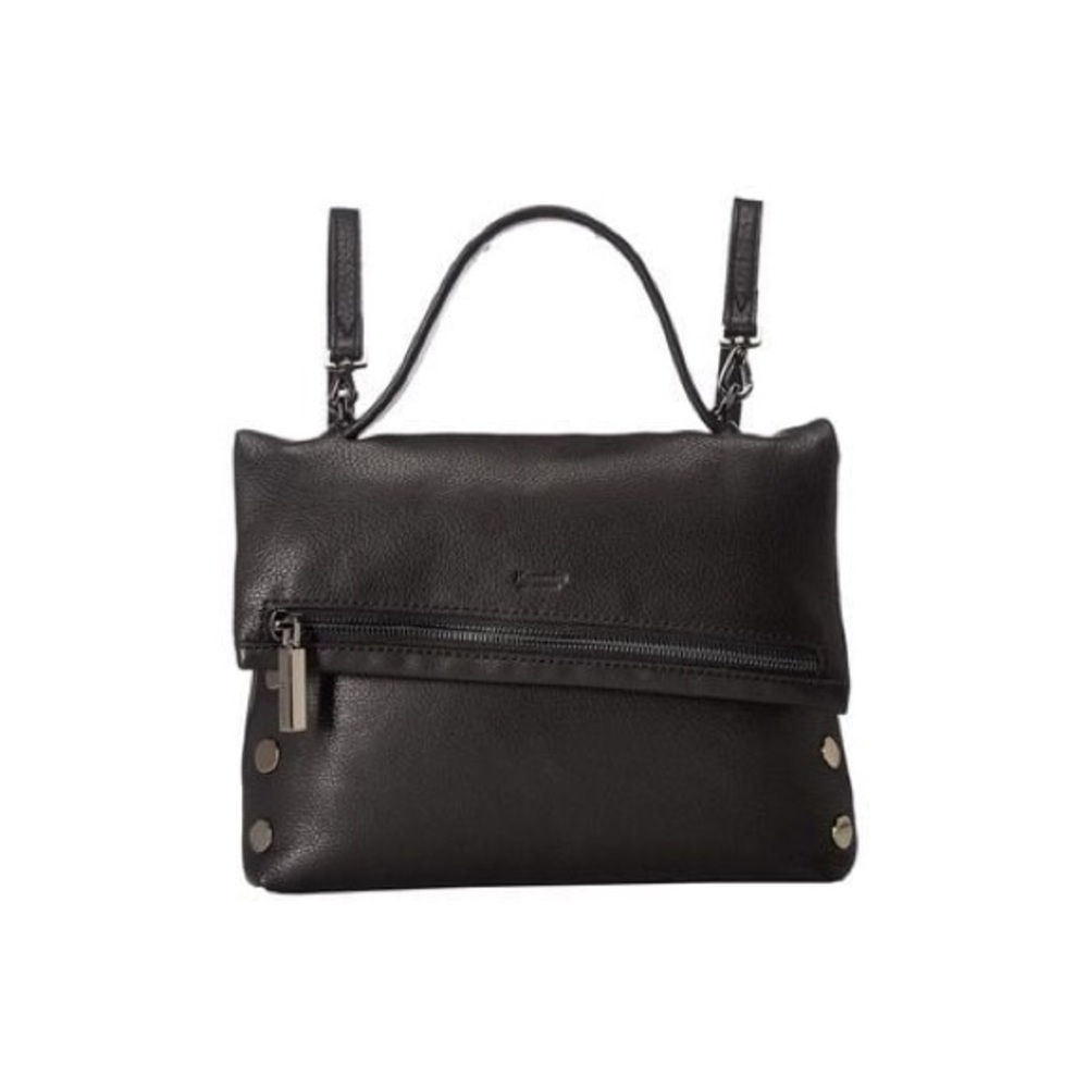Hammitt Black Fold-Over Leather Crossbody Bag